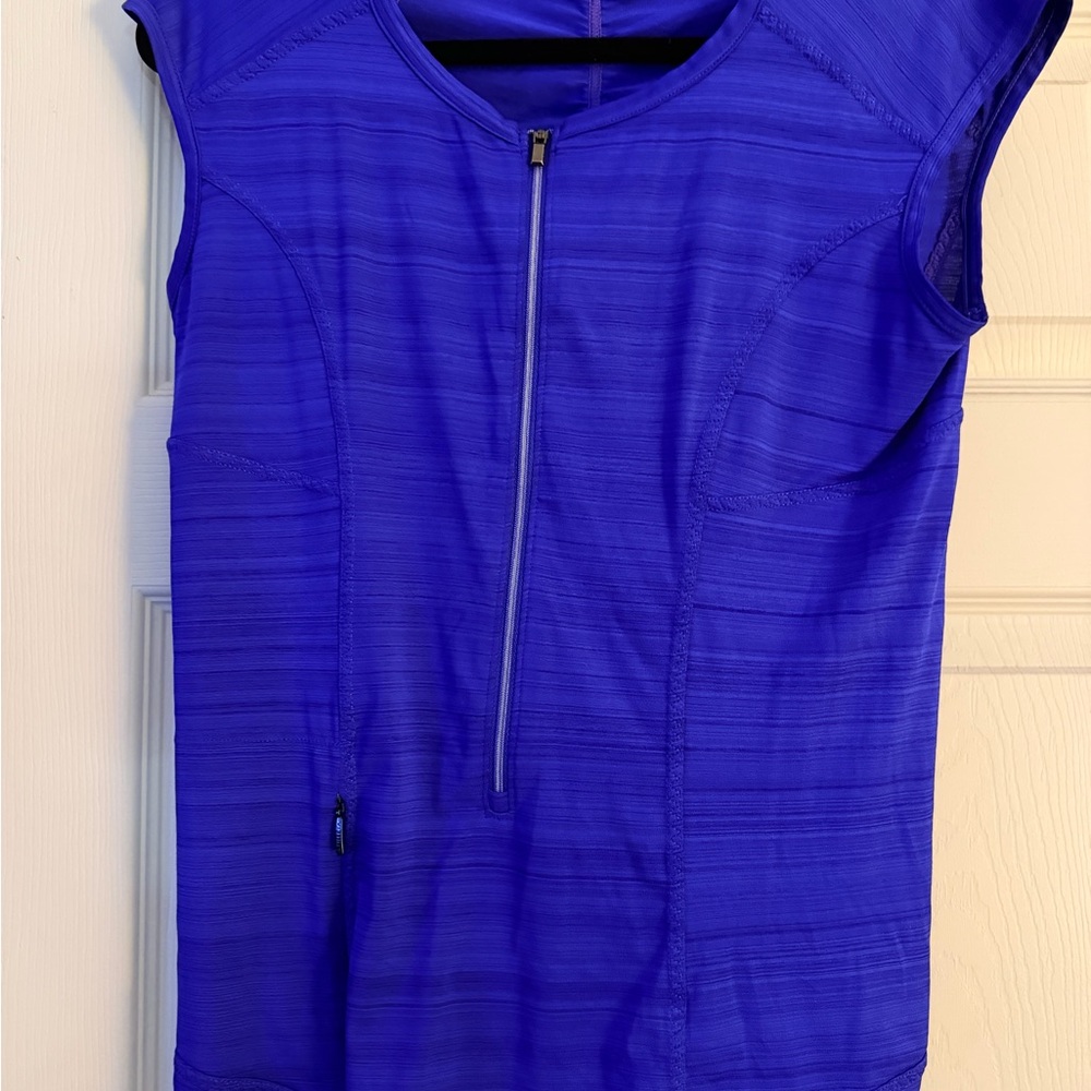 Royal Blue Zip-Front Athletic Top